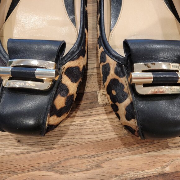 Michael Kors Gloria leopard-print calf hair ballet flats. - Picture 3 of 13